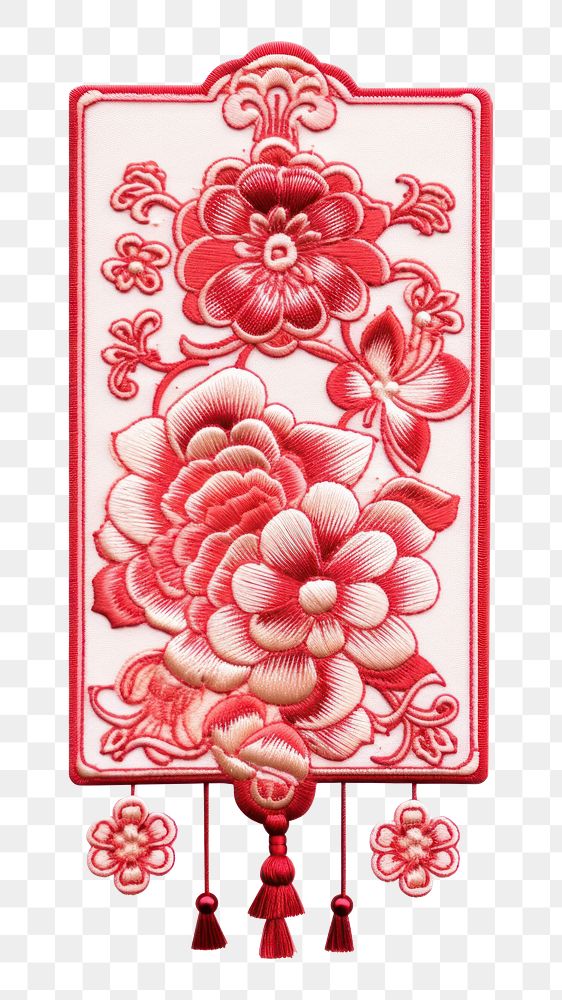 PNG Red envelope pattern flower art. AI generated Image by rawpixel.