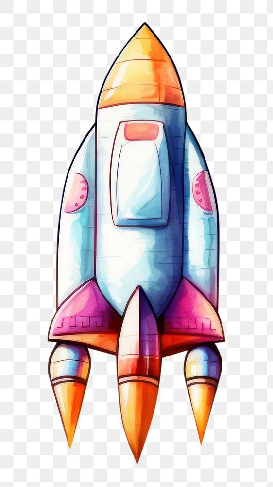 PNG  Rocket vehicle art transportation. AI generated Image by rawpixel.