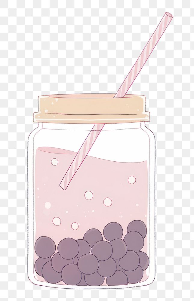 PNG Bubble tea jar refreshment container. AI generated Image by rawpixel.