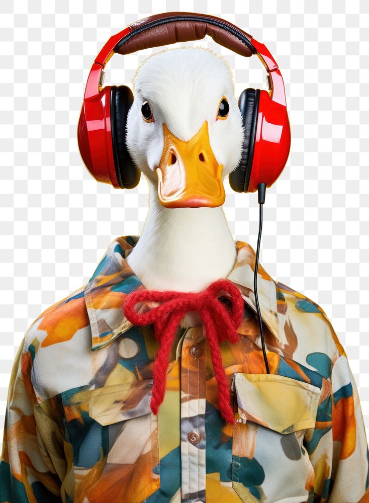 PNG Duck wearing headphones. AI generated Image by rawpixel.