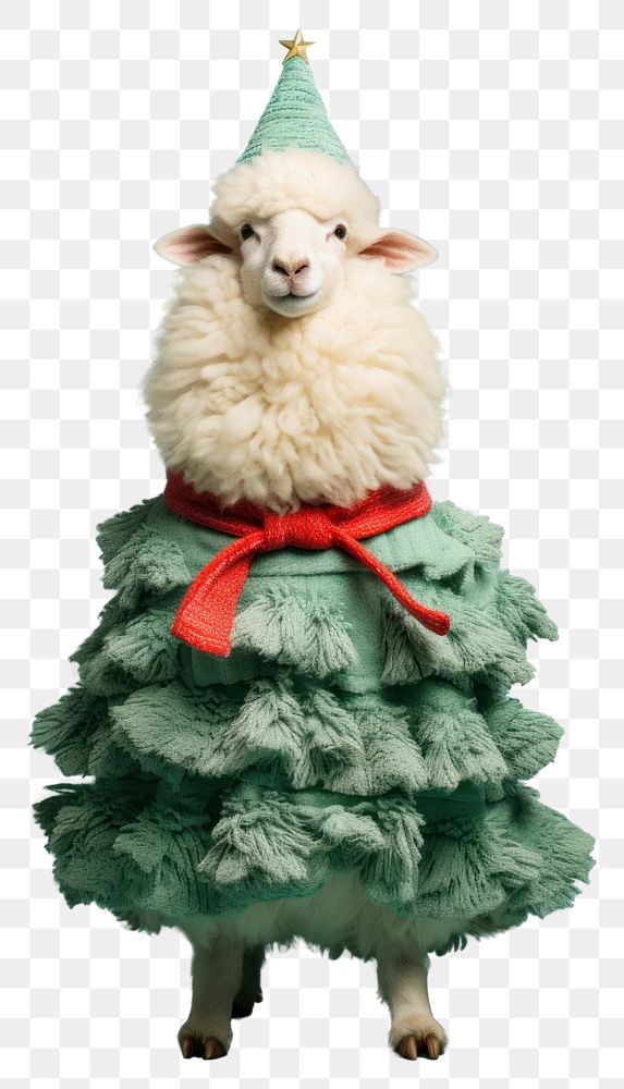 PNG Sheep in Christmas tree costume. AI generated Image by rawpixel.