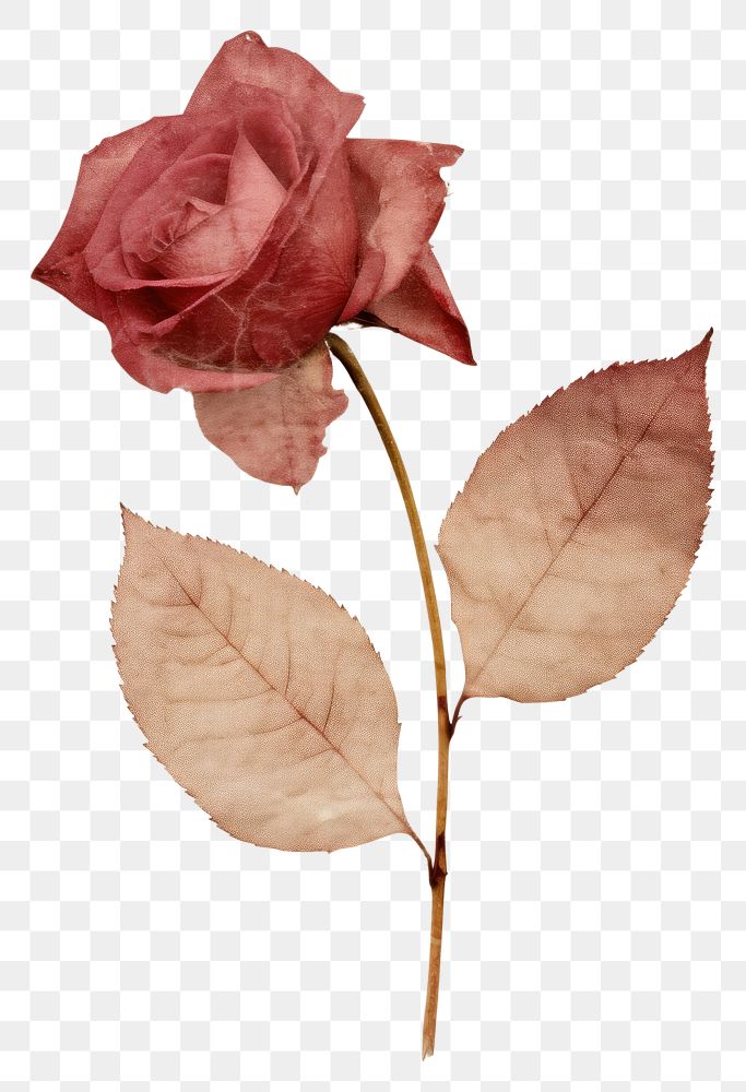 PNG Real Pressed a rose leafs flower petal plant. .
