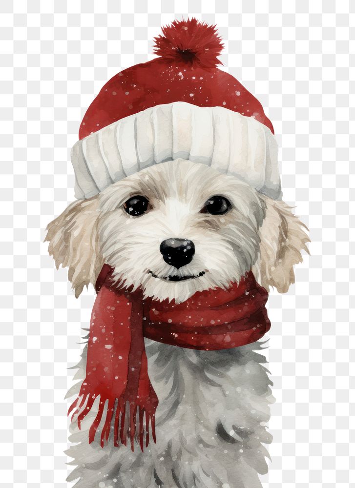 PNG Dog wearing christmas scarf mammal animal cute. AI generated Image by rawpixel.