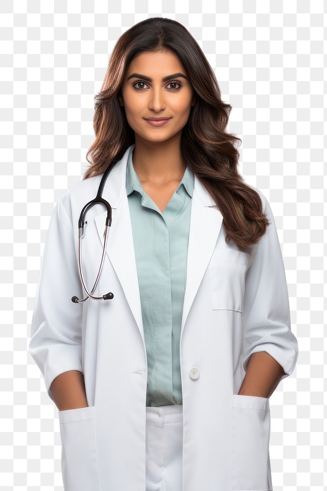 PNG Doctor white background stethoscope hairstyle. AI generated Image by rawpixel.