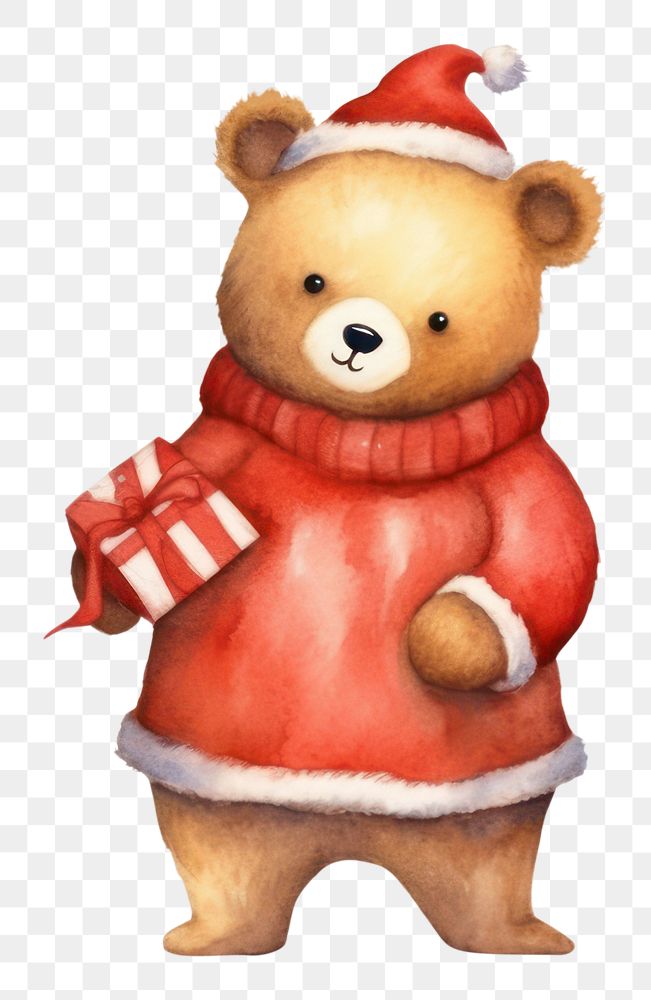 PNG Christmas figurine cute bear. AI generated Image by rawpixel.