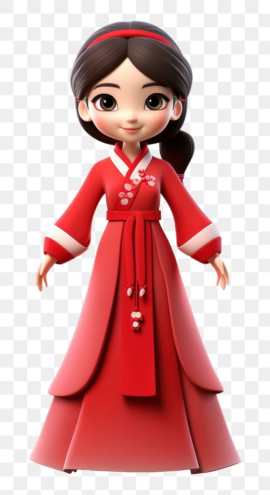 PNG Chinese woman figurine clothing dress. AI generated Image by rawpixel.