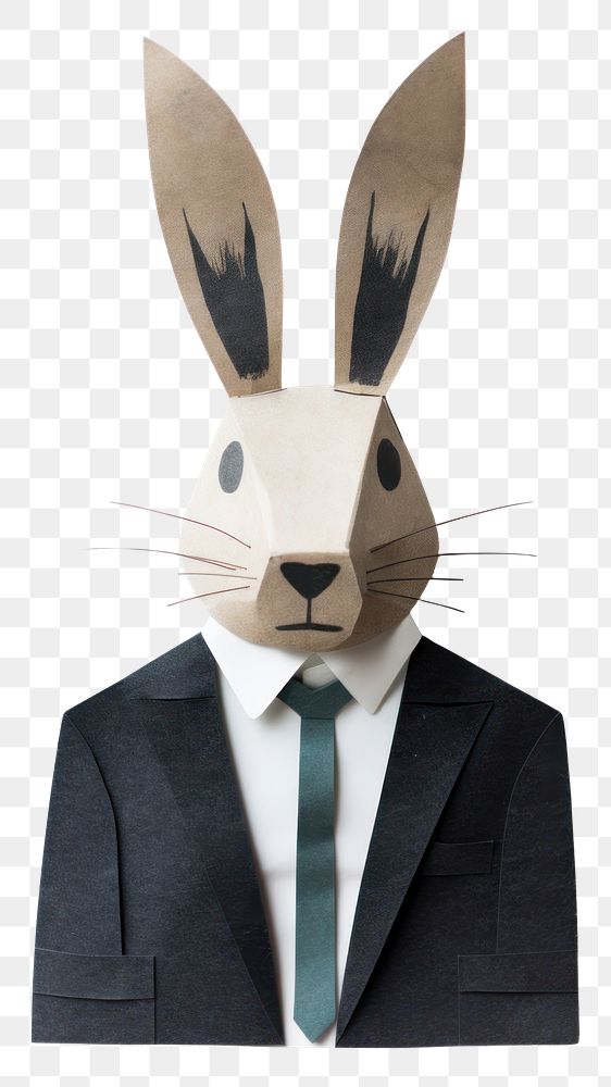 PNG Rabbit business man animal mammal white background. AI generated Image by rawpixel.