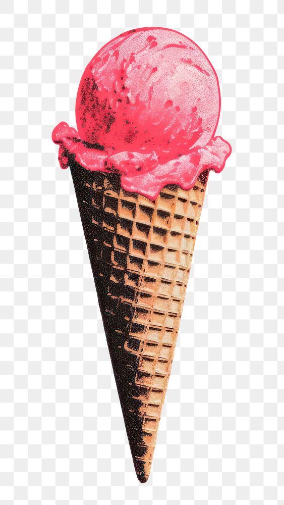 PNG Ice cream cone dessert food red. AI generated Image by rawpixel.