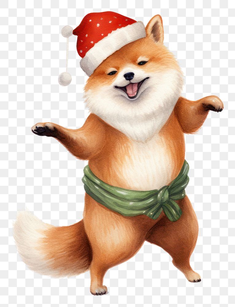 PNG  Chubby fox dancing pet mammal animal. AI generated Image by rawpixel.