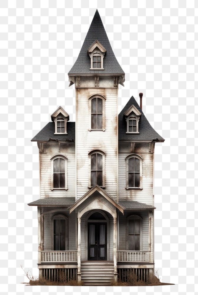 PNG Haunted house architecture building white background
