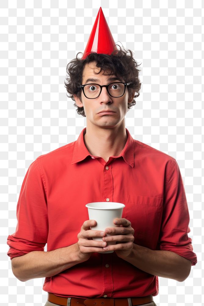 PNG Nerd man bored cup portrait photo. AI generated Image by rawpixel.