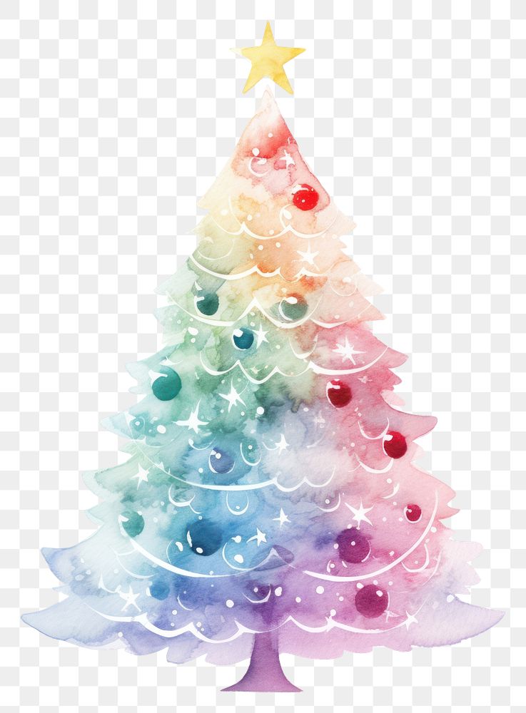 PNG Whimsical cute pastel gradient colorful christmas tree ornament white background anticipation. 