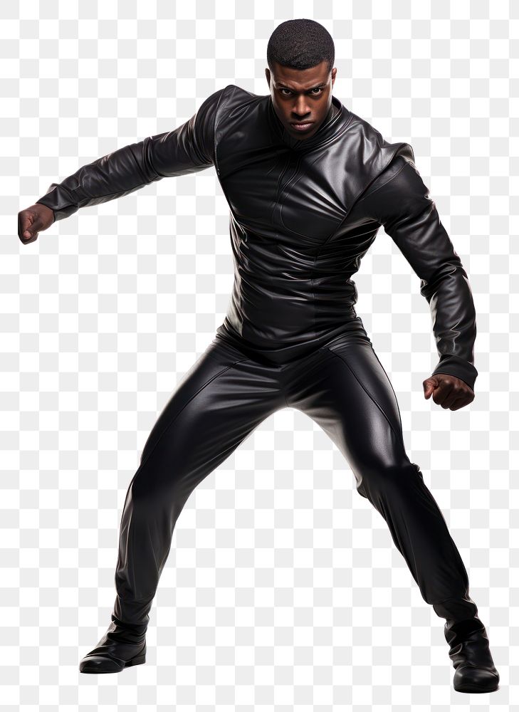 PNG Black superhero adult white background aggression. AI generated Image by rawpixel.