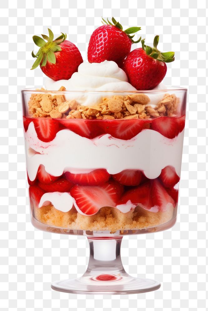 Strawberry dessert sundae cream. AI generated Image by rawpixel.