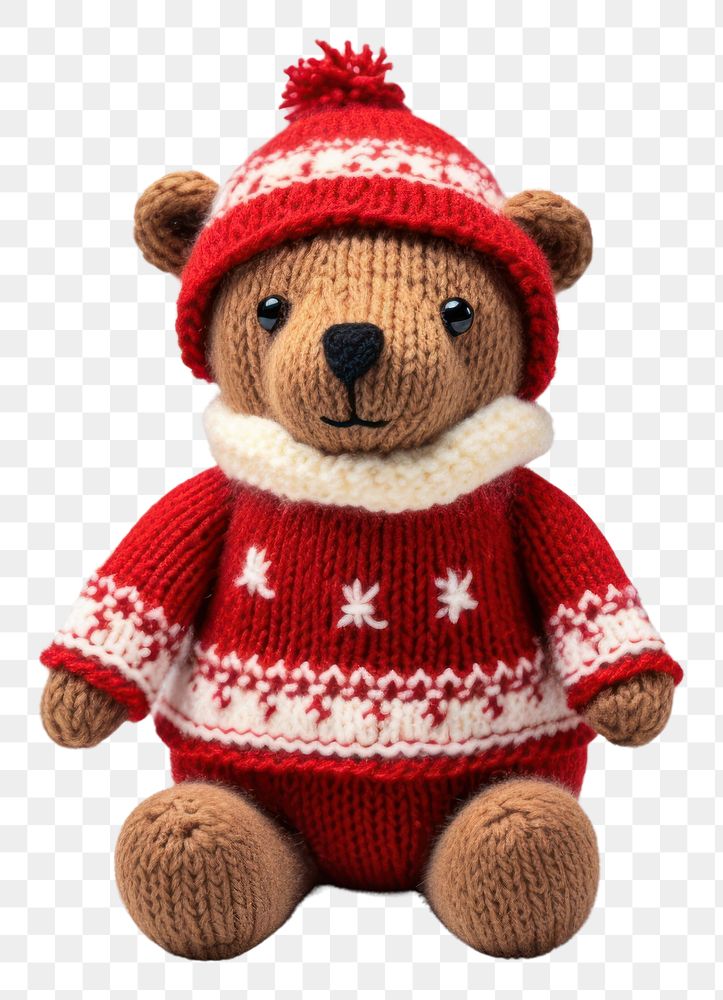 PNG Christmas plush bear toy. AI generated Image by rawpixel.