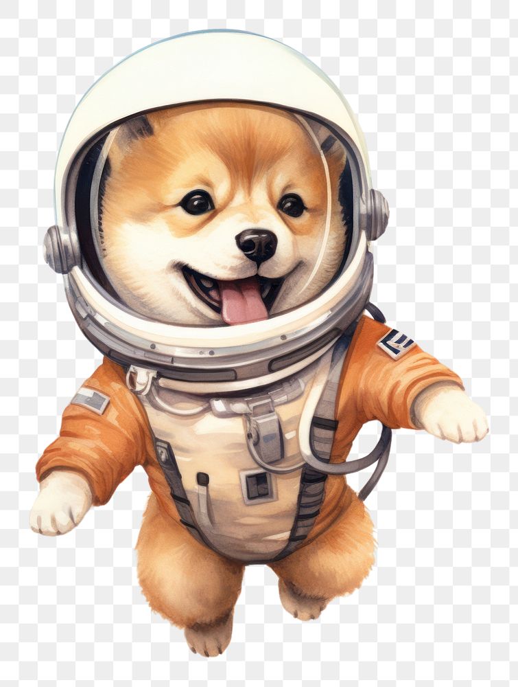 PNG Shiba dog astronaut mammal helmet cute. AI generated Image by rawpixel.