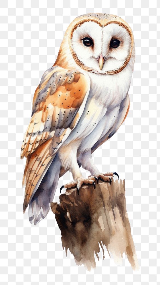 PNG A barn owl animal bird white background