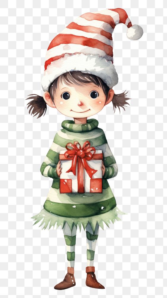 PNG Cute elf christmas white background representation