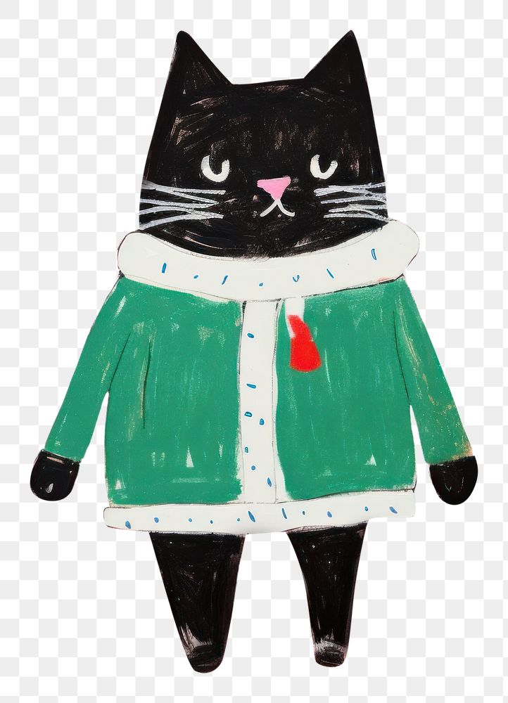 PNG Cat wearing Christmas costume mammal art pet. AI generated Image by rawpixel.