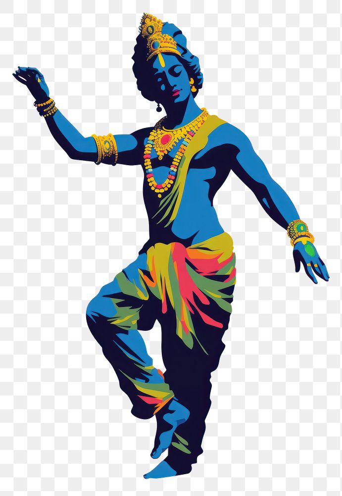 PNG  Indian god Krishna dancing face art. AI generated Image by rawpixel.
