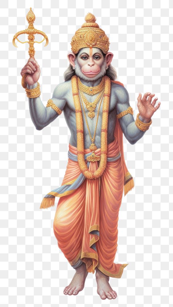 PNG Hanuman J Unlinkayanti Monkey God adult representation spirituality. AI generated Image by rawpixel.