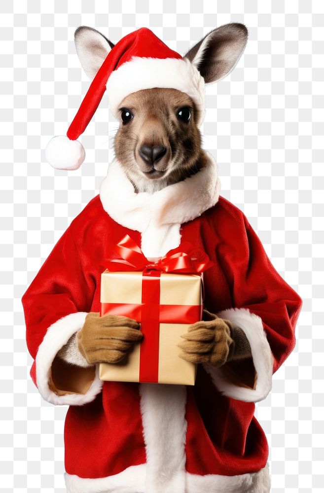 PNG Kangaroo animal christmas portrait. AI generated Image by rawpixel.