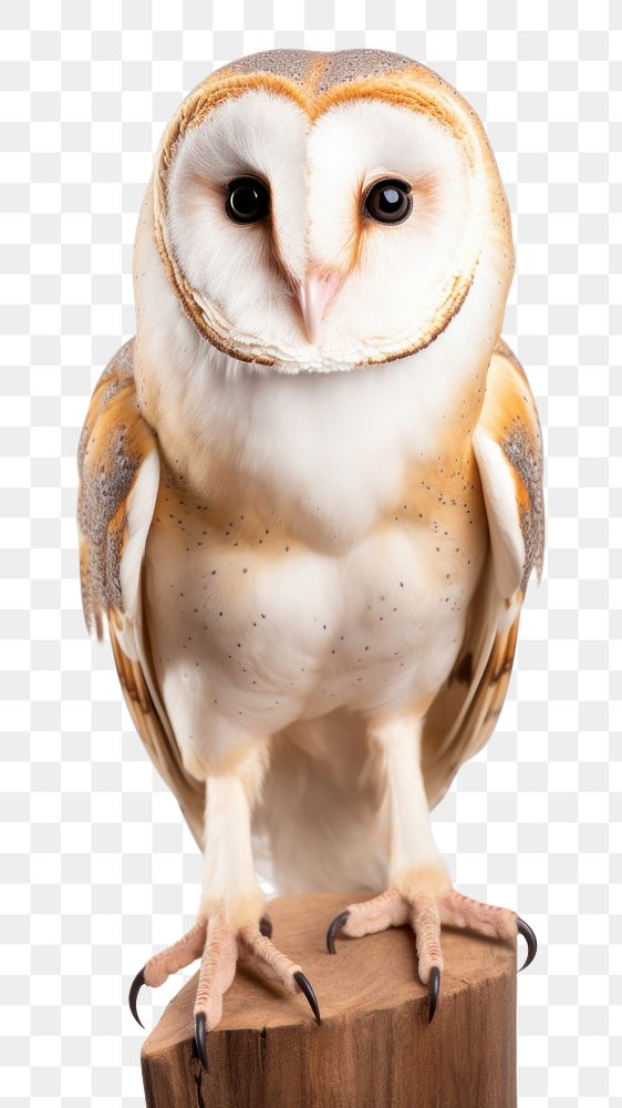 PNG A barn owl animal white bird. AI generated Image by rawpixel.