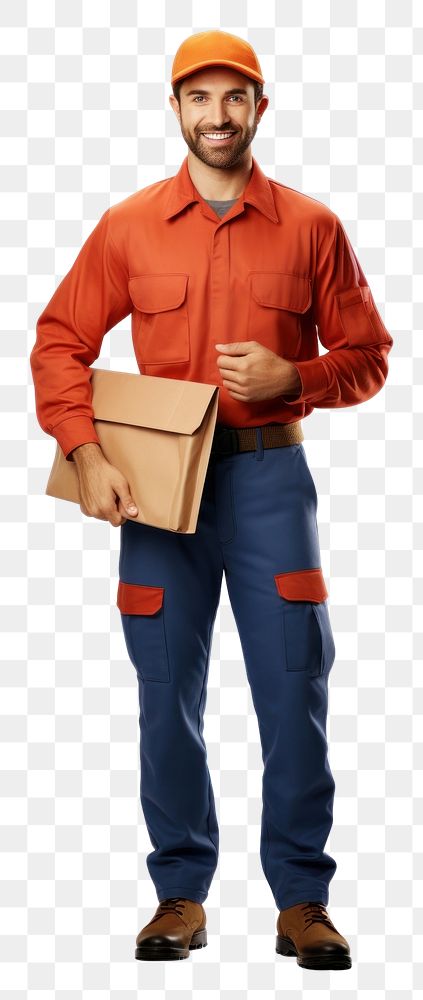 PNG  A postman standing hardhat adult. AI generated Image by rawpixel.