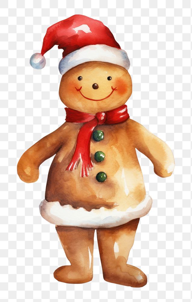 PNG  Christmas ginger man figurine snowman cookie. AI generated Image by rawpixel.