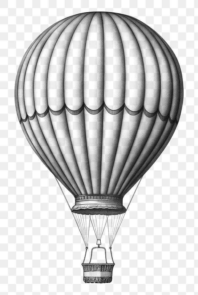 PNG Hot air balloon aircraft vehicle drawing. AI generated Image by rawpixel.