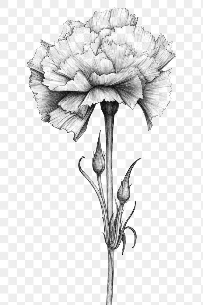 PNG Carnation drawing flower sketch. AI generated Image by rawpixel.