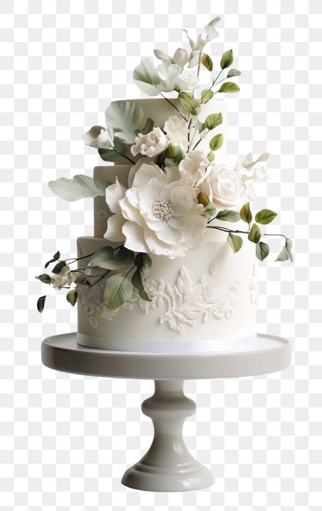 PNG  White wedding cake flower dessert plant. AI generated Image by rawpixel.