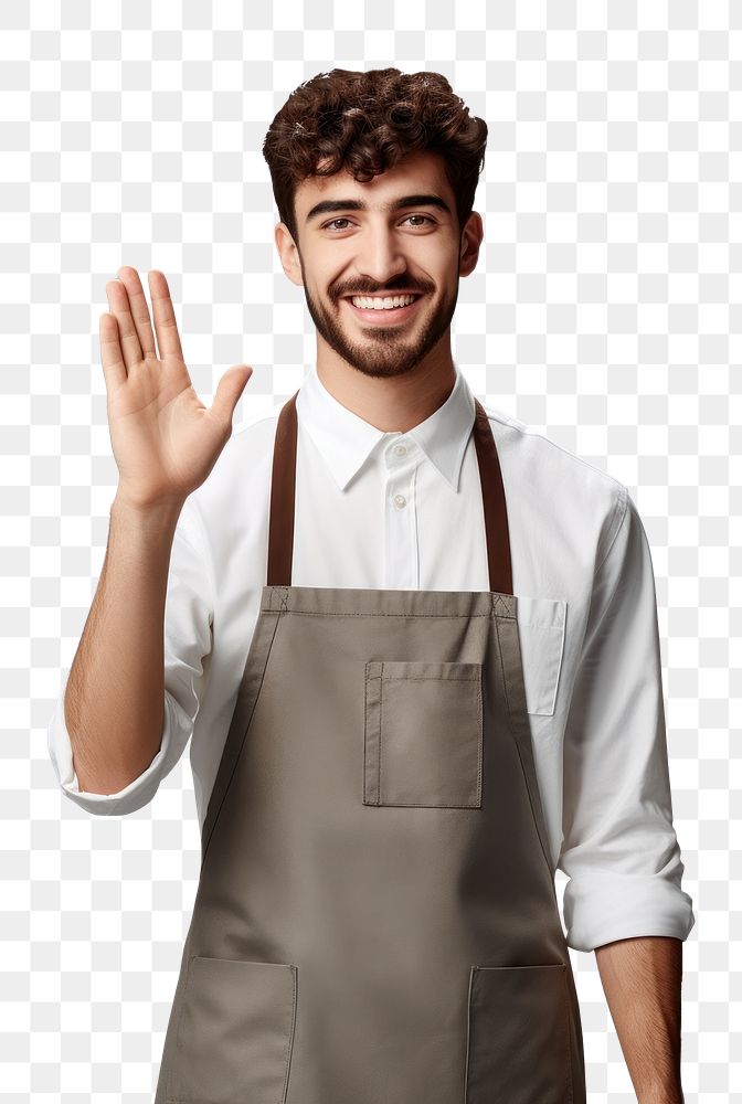 PNG Barista apron portrait adult. AI generated Image by rawpixel.