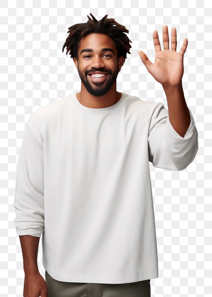 PNG African american man portrait t-shirt sleeve. AI generated Image by rawpixel.