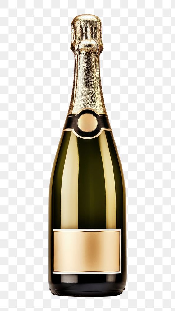 PNG  Chirstmas champagne bottle drink wine white background. AI generated Image by rawpixel.