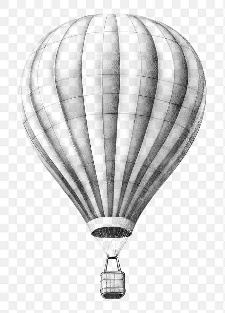 PNG Hot air balloon aircraft vehicle drawing. AI generated Image by rawpixel.