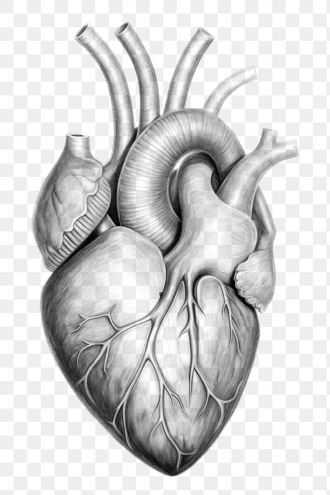 PNG Real heart drawing sketch illustrated. AI generated Image by rawpixel.