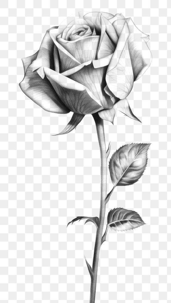 PNG Rose drawing sketch flower. AI generated Image by rawpixel.