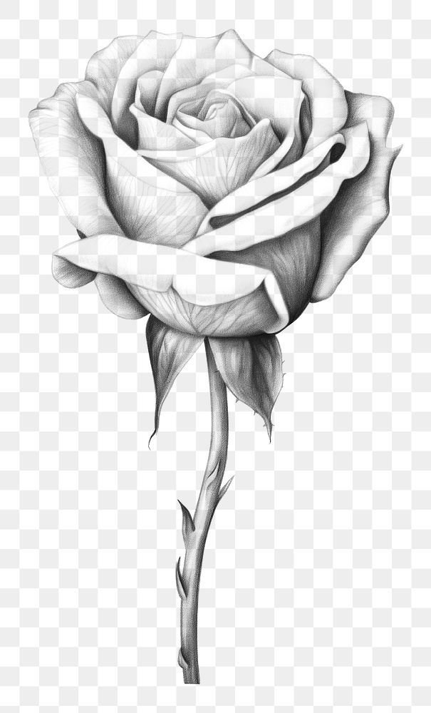 PNG Rose drawing sketch flower. AI generated Image by rawpixel.