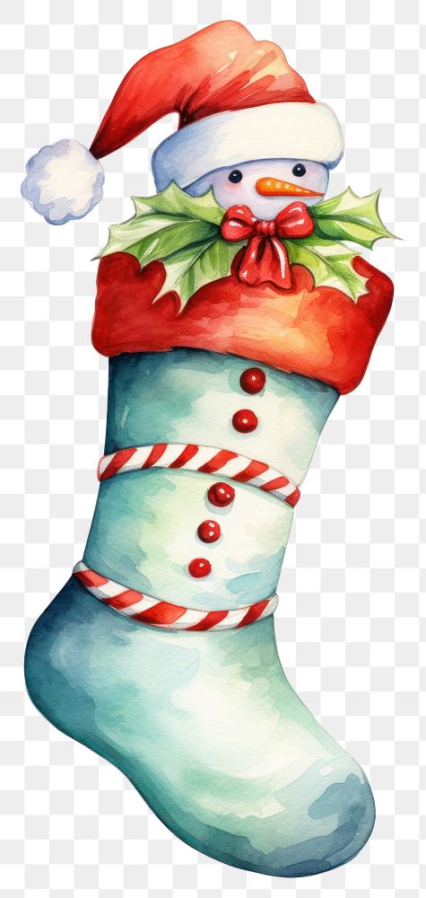 PNG Christmas sock snowman gift representation
