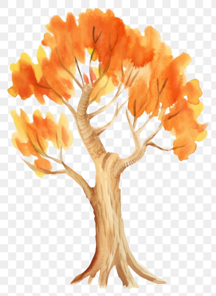 PNG Autumn tree cartoon drawing sketch. AI generated Image by rawpixel.