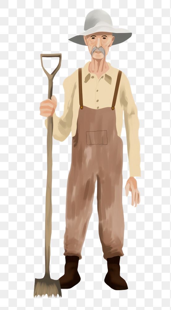 PNG Farmer drawing adult white background. AI generated Image by rawpixel.