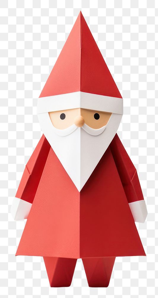 PNG Santa origami art white background anthropomorphic. AI generated Image by rawpixel.