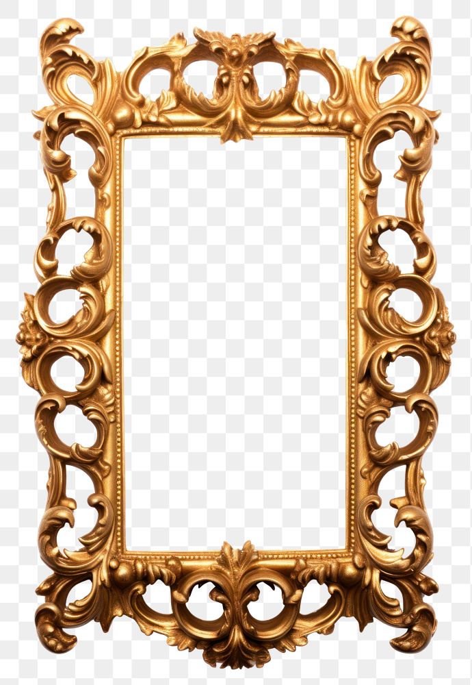 PNG  Gold frame Renaissance mirror photo white background. AI generated Image by rawpixel.