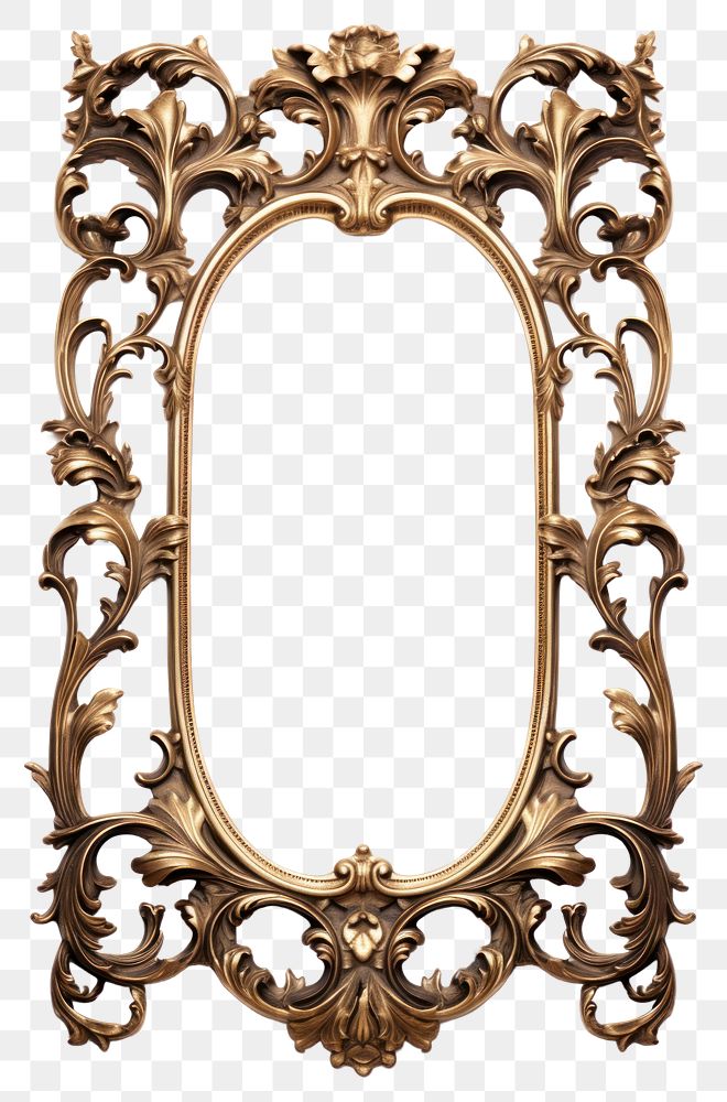 PNG  Crescent design frame vintage mirror photo white background. AI generated Image by rawpixel.