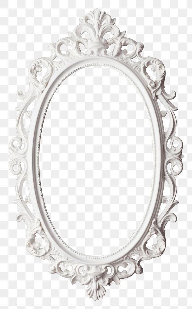PNG  Oval white mirror photo oval