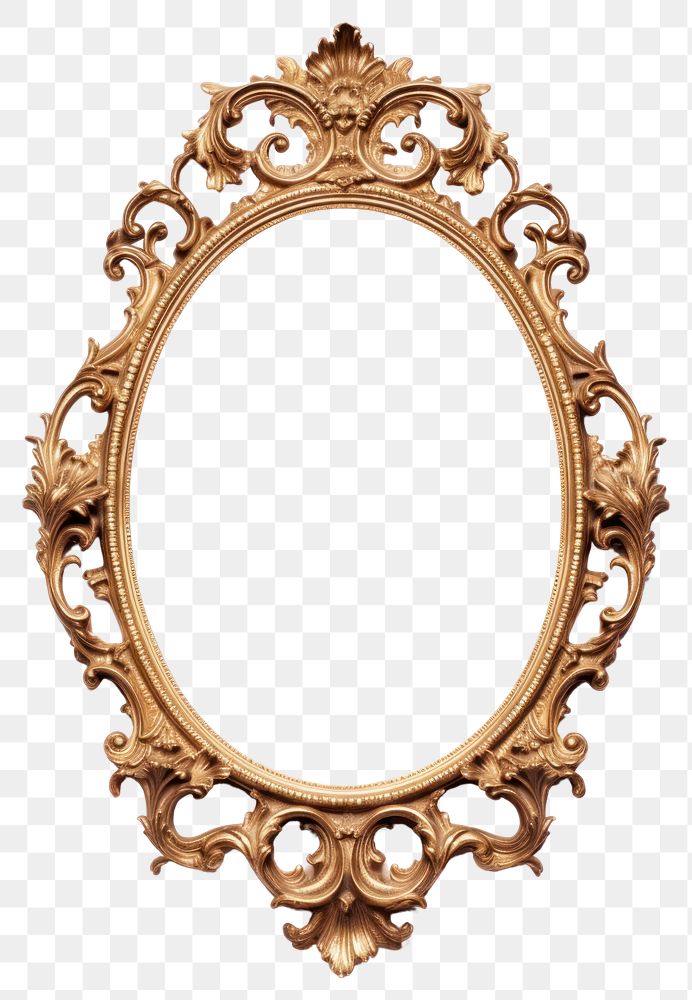 PNG  Oval Rococo jewelry locket frame. AI generated Image by rawpixel.