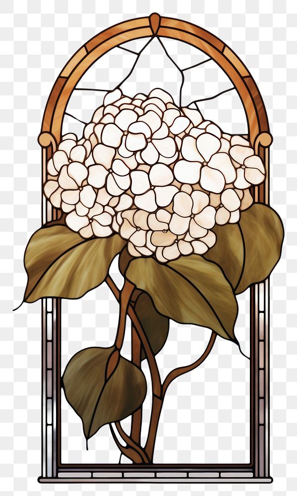 PNG  Glass Hydrangea hydrangea art stained glass. AI generated Image by rawpixel.