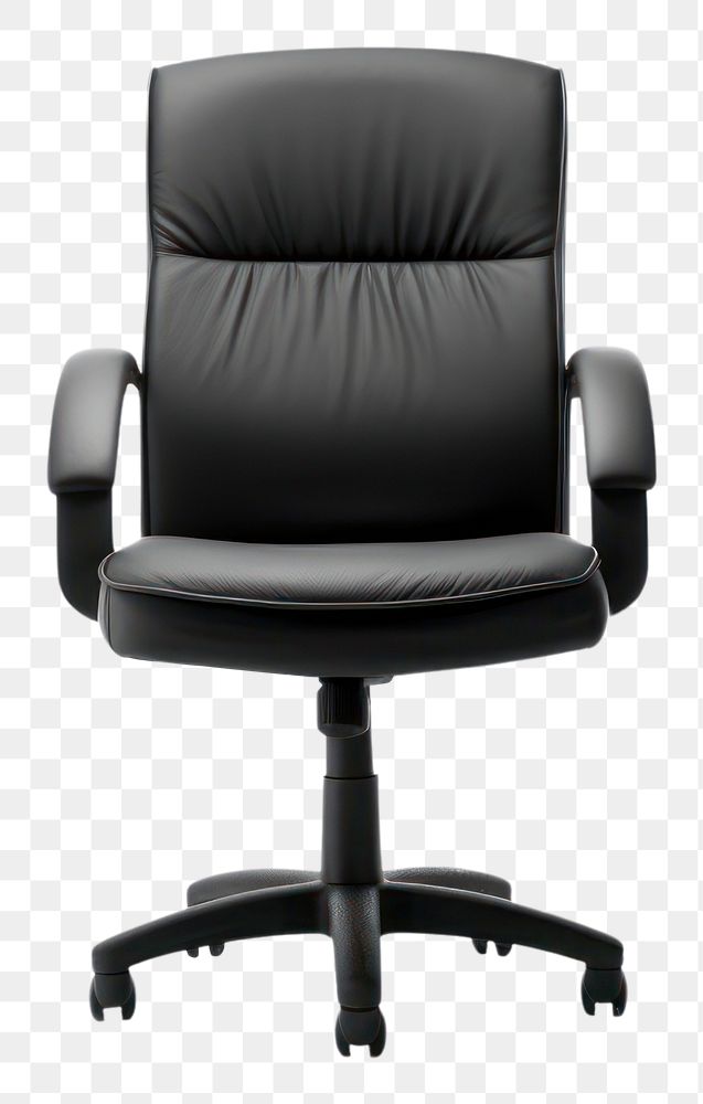 PNG  Black office chair furniture armchair white background. AI generated Image by rawpixel.