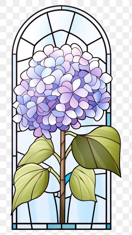 PNG  Glass Hydrangea hydrangea flower plant. AI generated Image by rawpixel.